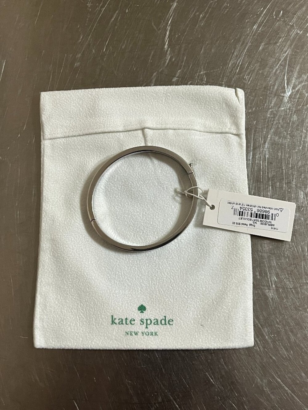 KATE SPADE New York Silver Tone Bangle Bracelet NWT